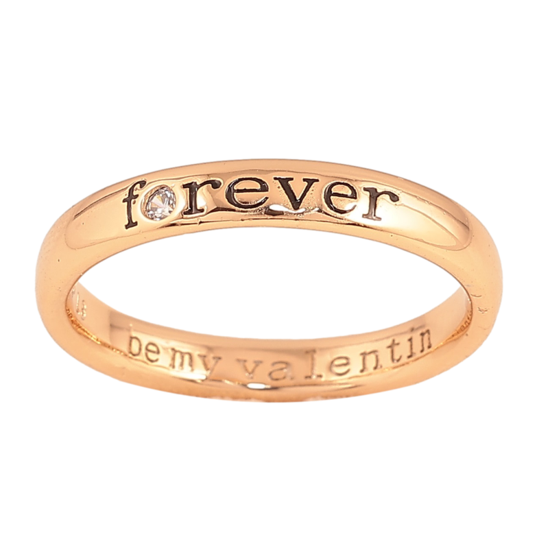 Кольцо Xuping цвет Позолота 18K "Forever внутри гравировка Be my Valentin" фото №1