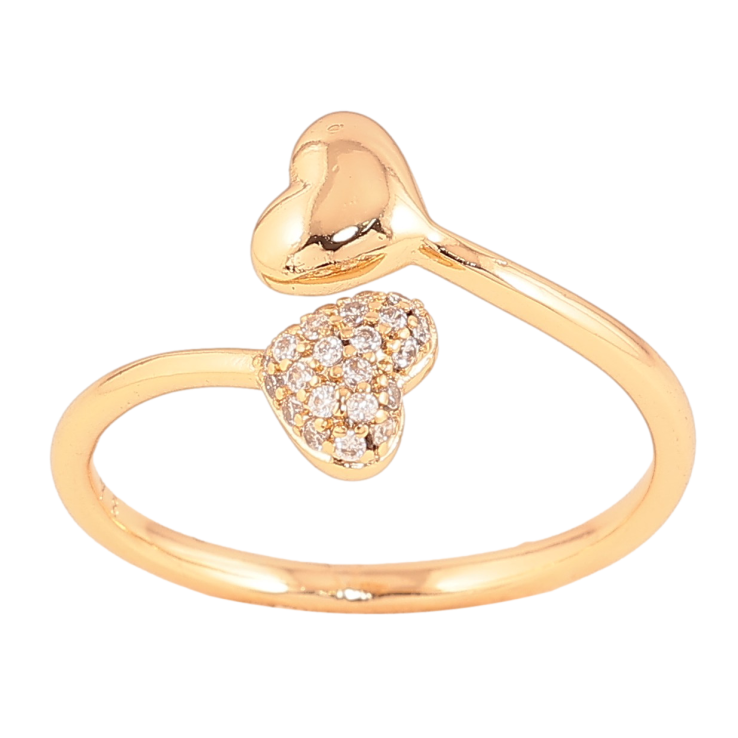 Кольцо Xuping цвет Позолота 18K "Сердечки с кристаллами" фото №12 Кольцо Xuping цвет Позолота 18K "Сердечки с кристаллами" фото №12