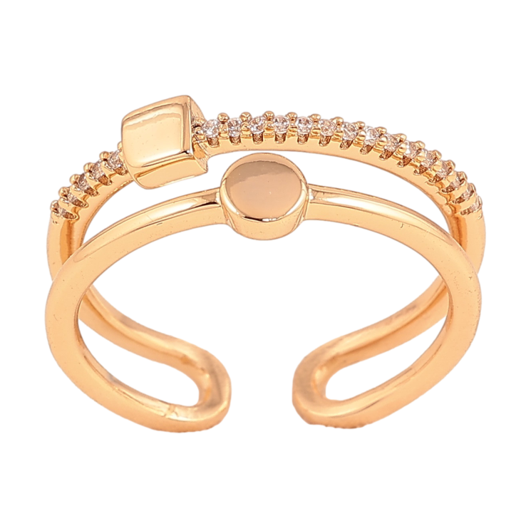 Кольцо Xuping цвет Позолота 18K "Узор с кристаллами" фото №3 Кольцо Xuping цвет Позолота 18K "Узор с кристаллами" фото №3