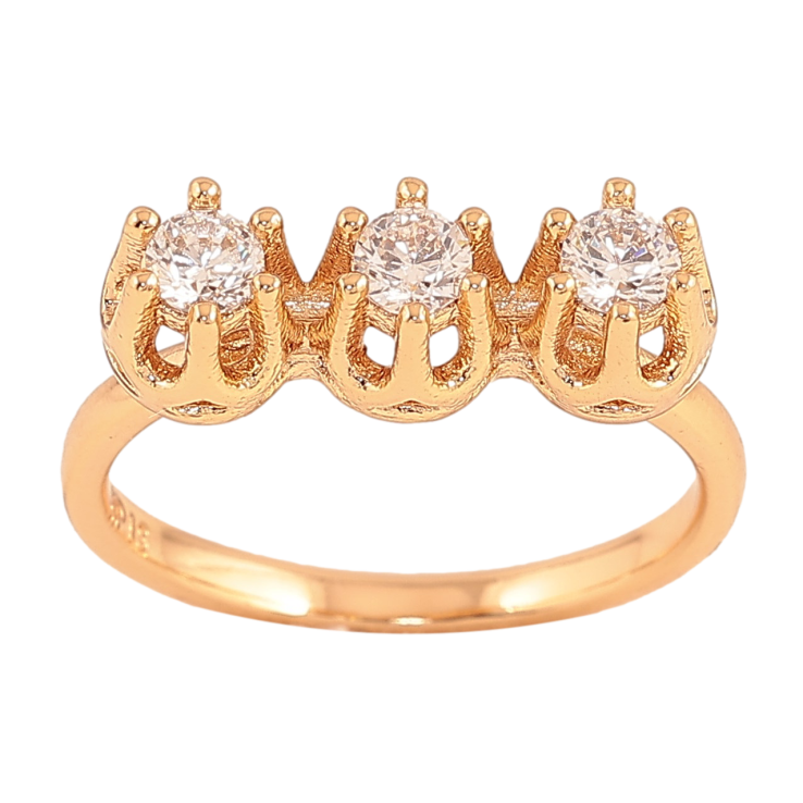 Кольцо Xuping цвет Позолота 18K "Три кристальных бутона" фото №13 Кольцо Xuping цвет Позолота 18K "Три кристальных бутона" фото №13