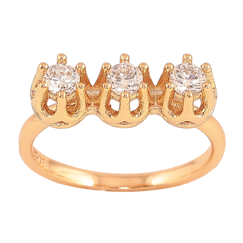 Кольцо Xuping цвет Позолота 18K "Три кристальных бутона" фото №1