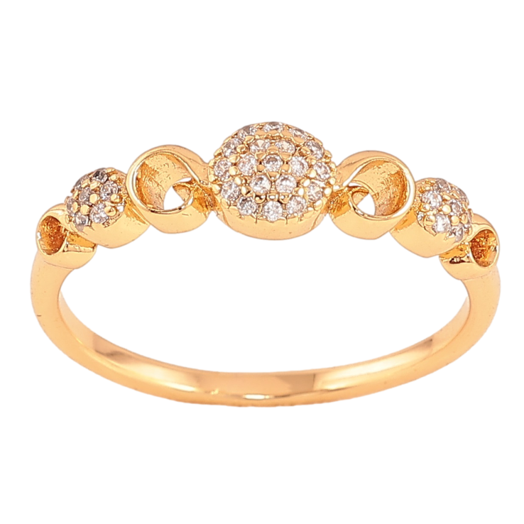 Каблучка Xuping колір Позолота 18K "Візерунок з кристалами"  фото №19