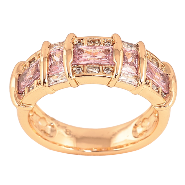 Каблучка Xuping колір Позолота 18K "Візерунок з рожевими кристалами" фото №25