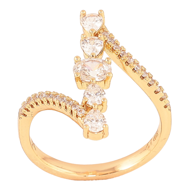 Кольцо Xuping цвет Позолота 18K "Узор с кристаллами"  фото №24