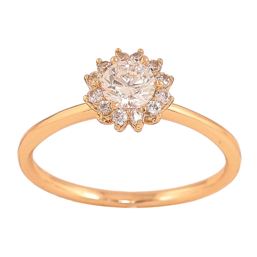 Кольцо Xuping цвет Позолота 18K "Кристальный цветочек" фото №1