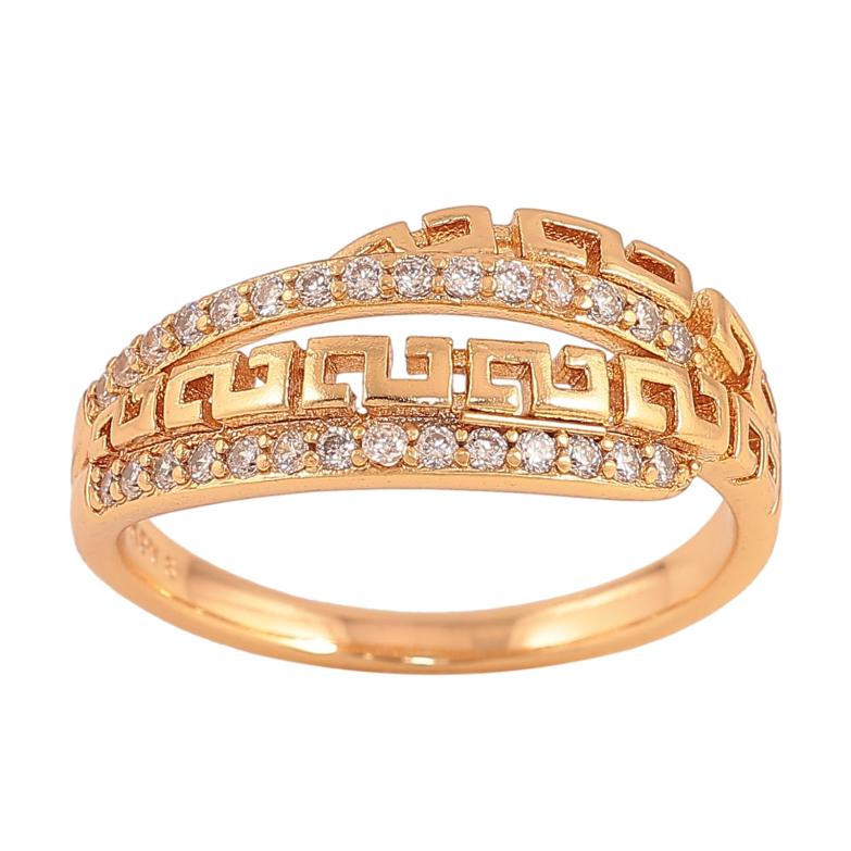 Каблучка Xuping колір Позолота 18K "Візерунок з кристалом" фото №4