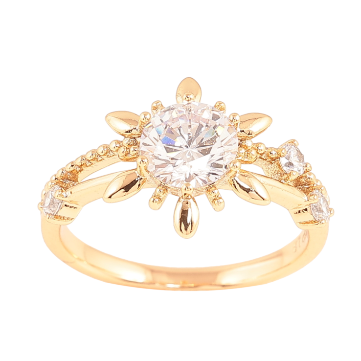 Каблучка Xuping колір Позолота 18K "Сніжинка з кристалом" фото №8