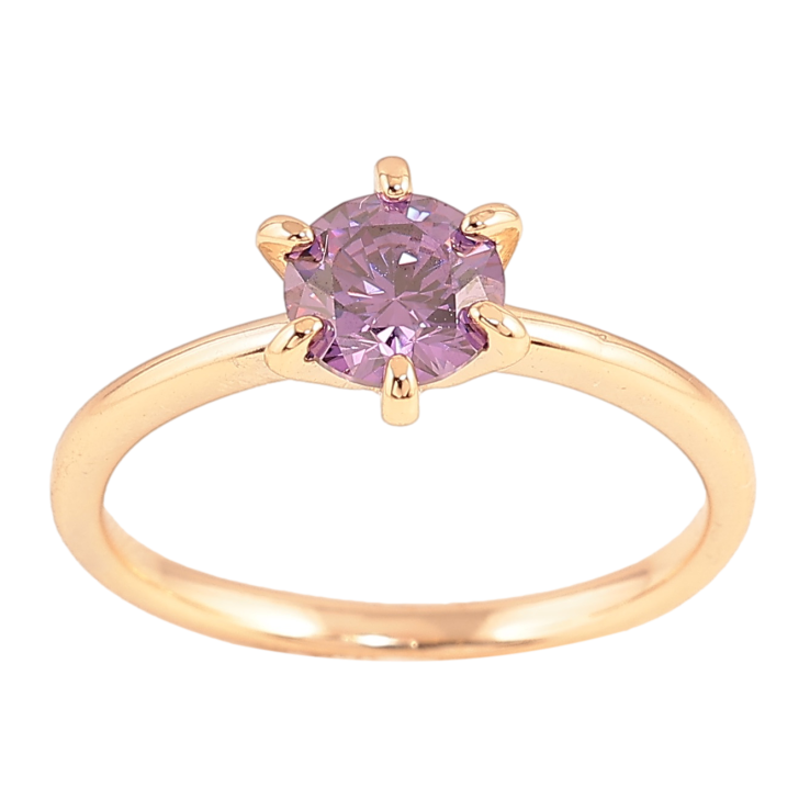 Каблучка Xuping колір Позолота 18K "Бузковий кристал" ø 6мм фото №18