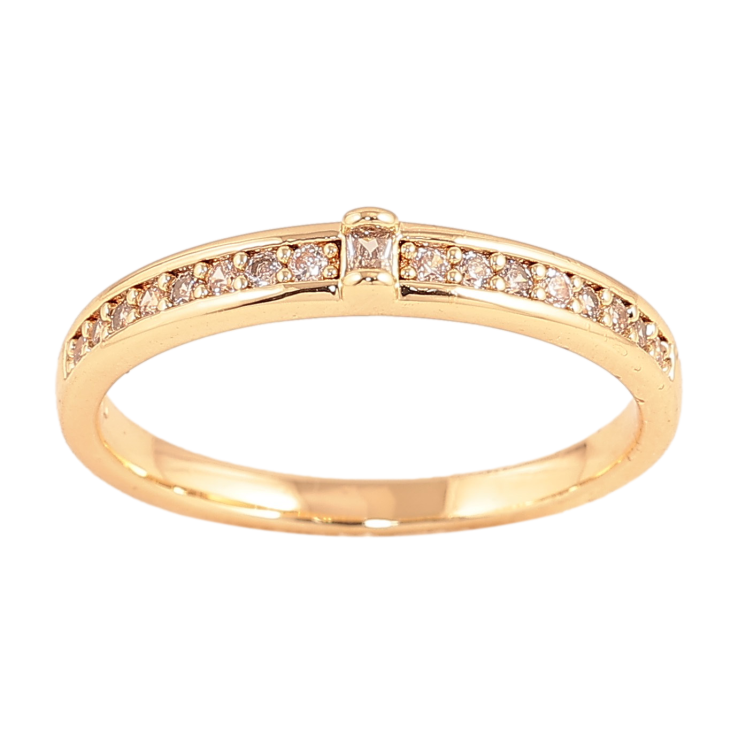 Каблучка Xuping колір Позолота 18K "Доріжка кристалів" фото №6