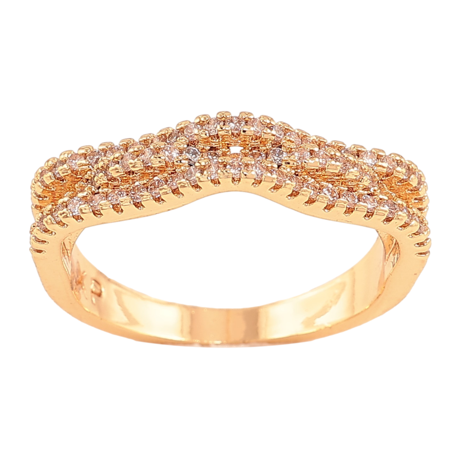 Каблучка Xuping колір Позолота 18K "Візерунок з кристалами" фото №1