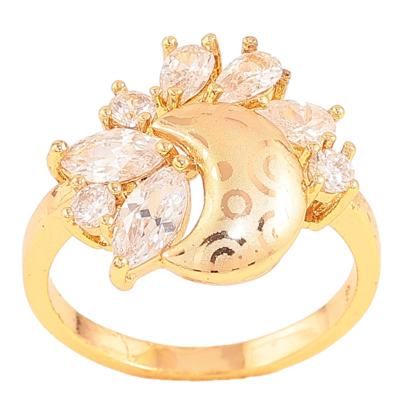 Каблучка Xuping колір Позолота 18K "Візерунок напиленням з кристалами" фото №1