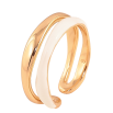 Кольцо Xuping цвет Позолота 18K "Двойная шинка с белой эмалью"  фото №2