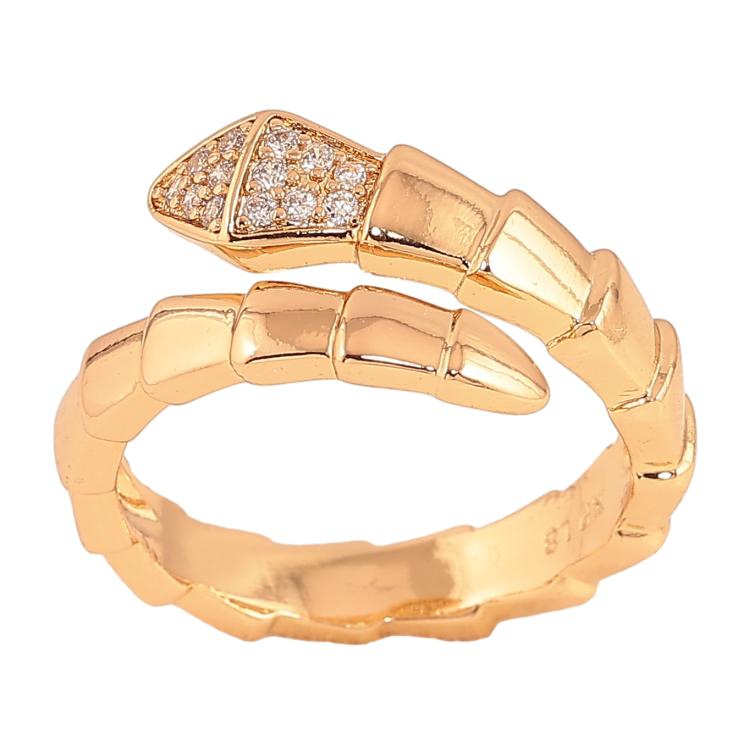 Каблучка Xuping колір Позолота 18K "Візерунок з кристалами" фото №1