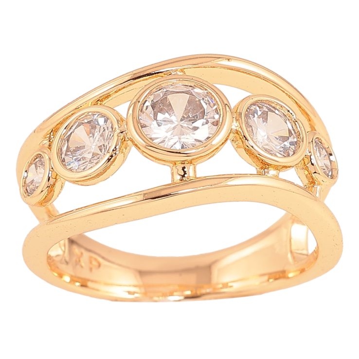 Каблучка Xuping колір Позолота 18K "Візерунок з кристалами" фото №20