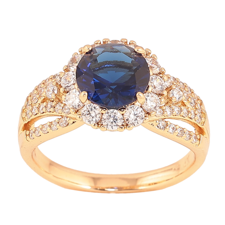 Каблучка Xuping колір Позолота 18K "Візерунок з синім кристалом" фото №14 Каблучка Xuping колір Позолота 18K "Візерунок з синім кристалом" фото №14