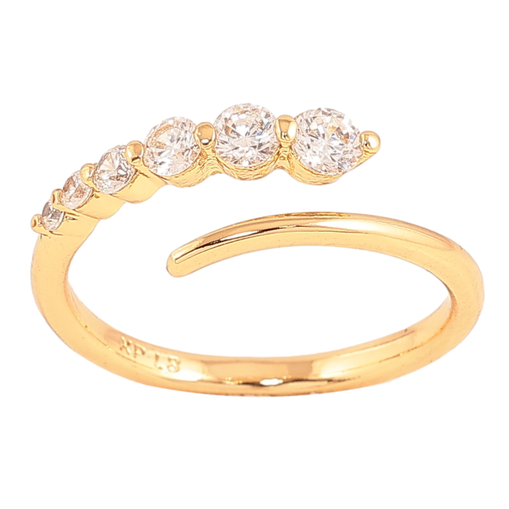 Кольцо Xuping цвет Позолота 18K "Дорожка кристаллов" фото №11