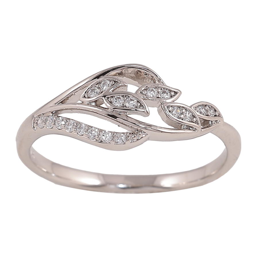 Кольцо Xuping цвет Родий "Узор с кристаллами" фото №1 Кольцо Xuping цвет Родий "Узор с кристаллами" фото №1