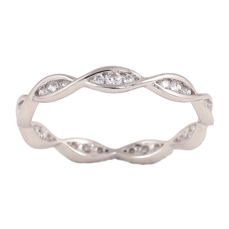 Кольцо Xuping цвет Родий "Узор с кристаллами" фото №5 Кольцо Xuping цвет Родий "Узор с кристаллами" фото №5