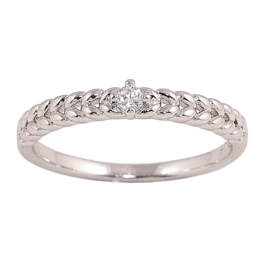 Кольцо Xuping цвет Родий "Узор с кристаллом" фото №1