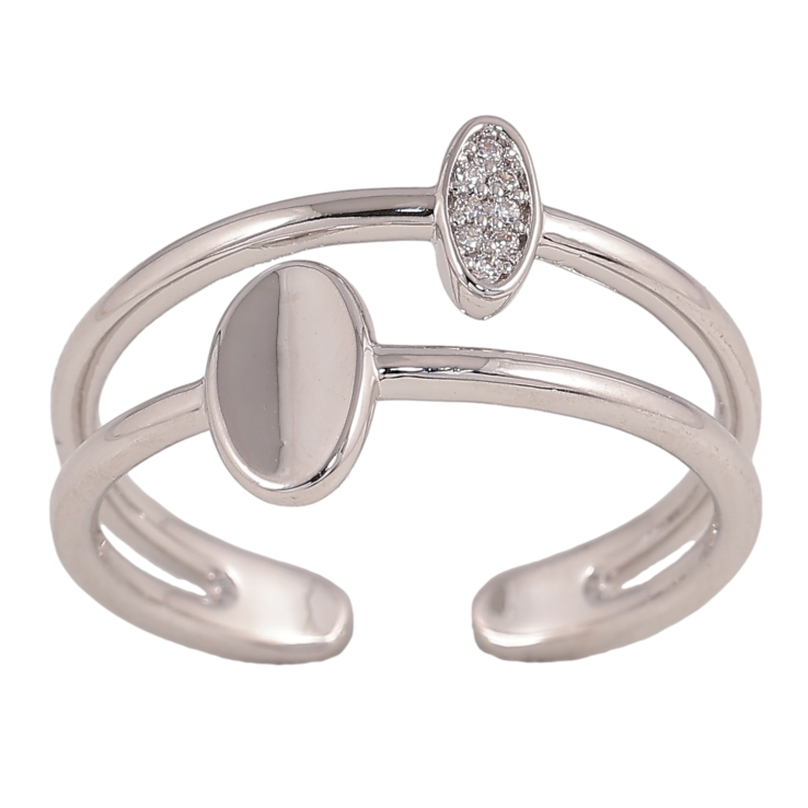 Каблучка Xuping колір Родій "Візерунок з кристалами" фото №20