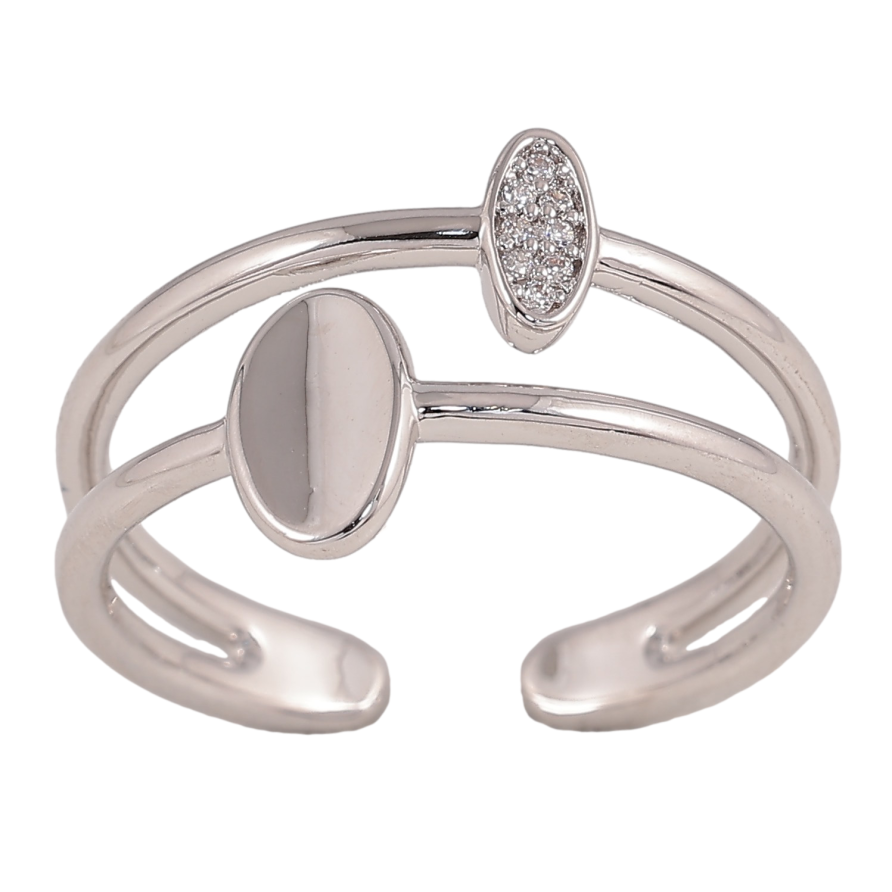 Кольцо Xuping цвет Родий "Узор с кристаллами" фото №1 Кольцо Xuping цвет Родий "Узор с кристаллами" фото №1