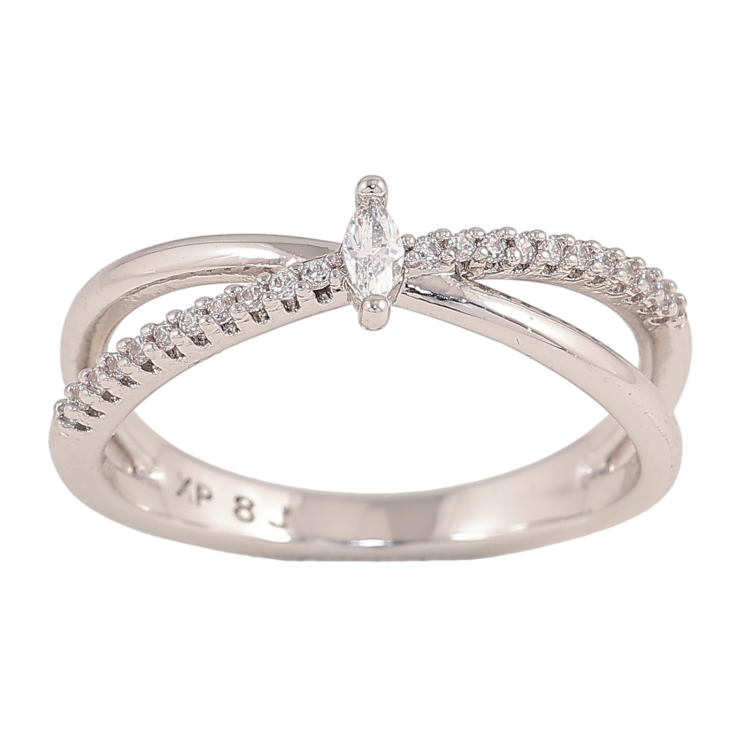 Кольцо Xuping цвет Родий "Узор с кристаллами" фото №14 Кольцо Xuping цвет Родий "Узор с кристаллами" фото №14