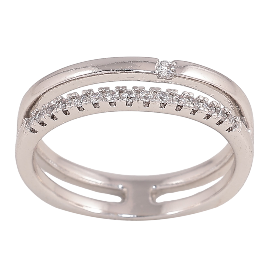 Каблучка Xuping колір Родій "Візерунок з доріжкою кристалів" фото №1