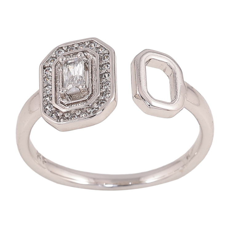 Кольцо Xuping цвет Родий "Узор с кристаллами" фото №10 Кольцо Xuping цвет Родий "Узор с кристаллами" фото №10