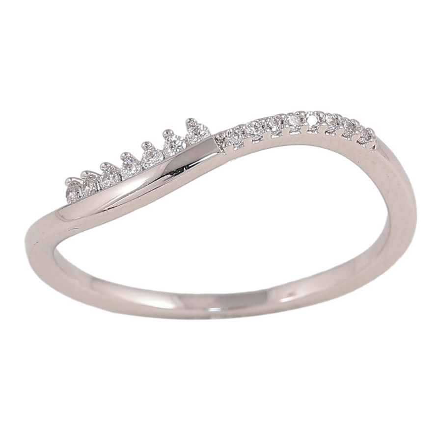 Каблучка Xuping колір Родій "Візерунок з кристалами" фото №1 Каблучка Xuping колір Родій "Візерунок з кристалами" фото №1