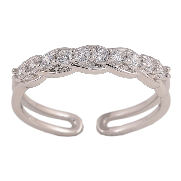 Каблучка Xuping колір Родій "Візерунок з кристалами" фото №18