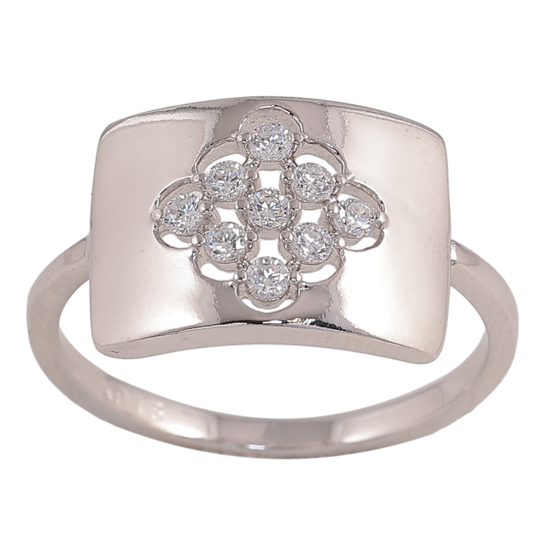 Кольцо Xuping цвет Родий "Узор с кристаллами" фото №1