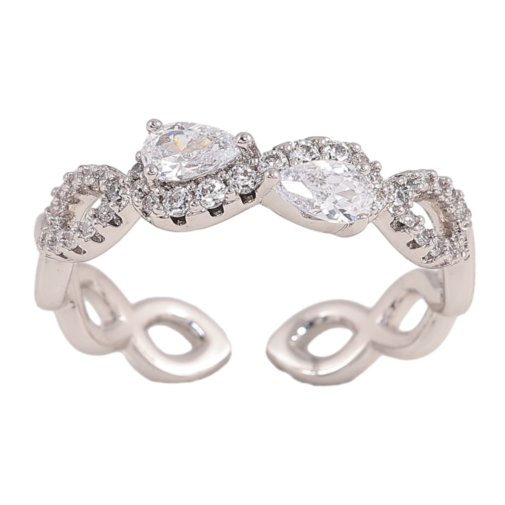 Кольцо Xuping цвет Родий "Узор с кристаллами" фото №20 Кольцо Xuping цвет Родий "Узор с кристаллами" фото №20