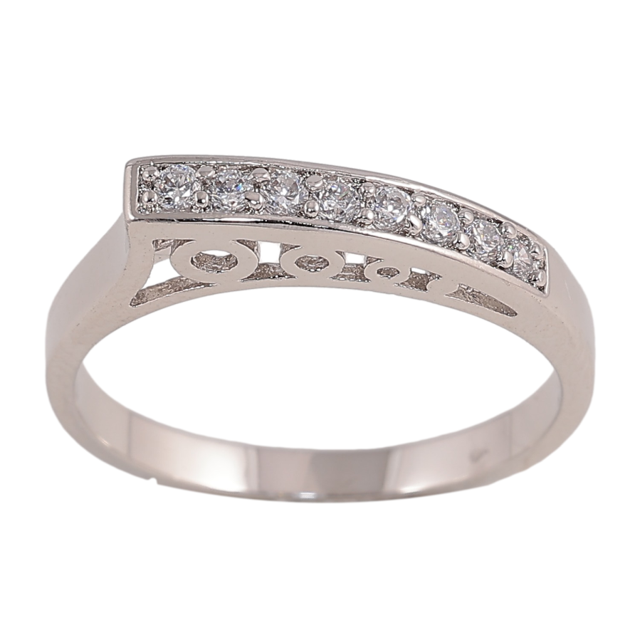 Кольцо Xuping цвет Родий "Узор с кристаллами" фото №1 Кольцо Xuping цвет Родий "Узор с кристаллами" фото №1