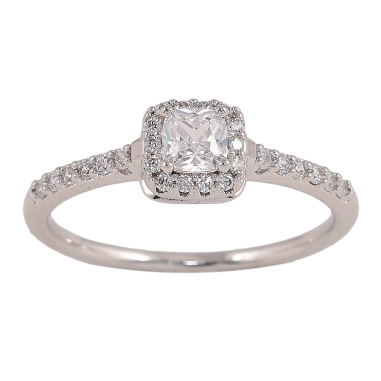 Кольцо Xuping цвет Родий "Узор с кристаллами" фото №1