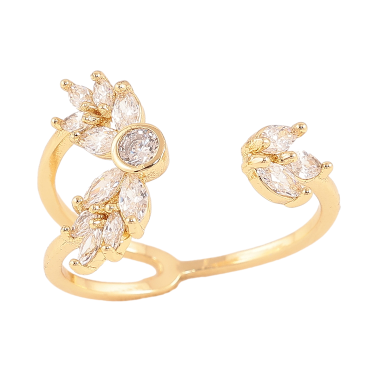 Кольцо Xuping цвет Позолота 14K "Узор с кристаллами" фото №4 Кольцо Xuping цвет Позолота 14K "Узор с кристаллами" фото №4