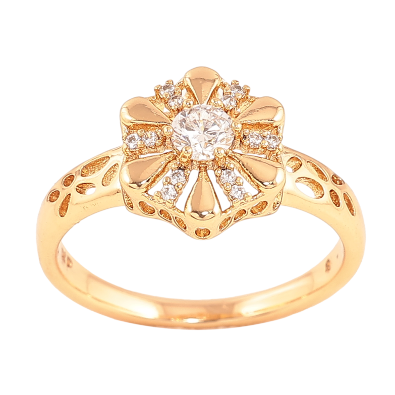 Каблучка Xuping колір позолота 18K квітка з кристалами фото №1 Каблучка Xuping колір позолота 18K квітка з кристалами фото №1