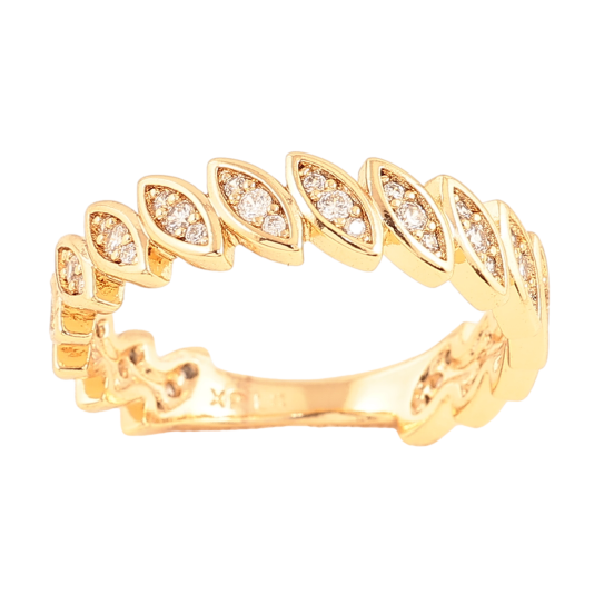 Кольцо Xuping цвет позолота 18K узор с кристаллами фото №1 Кольцо Xuping цвет позолота 18K узор с кристаллами фото №1