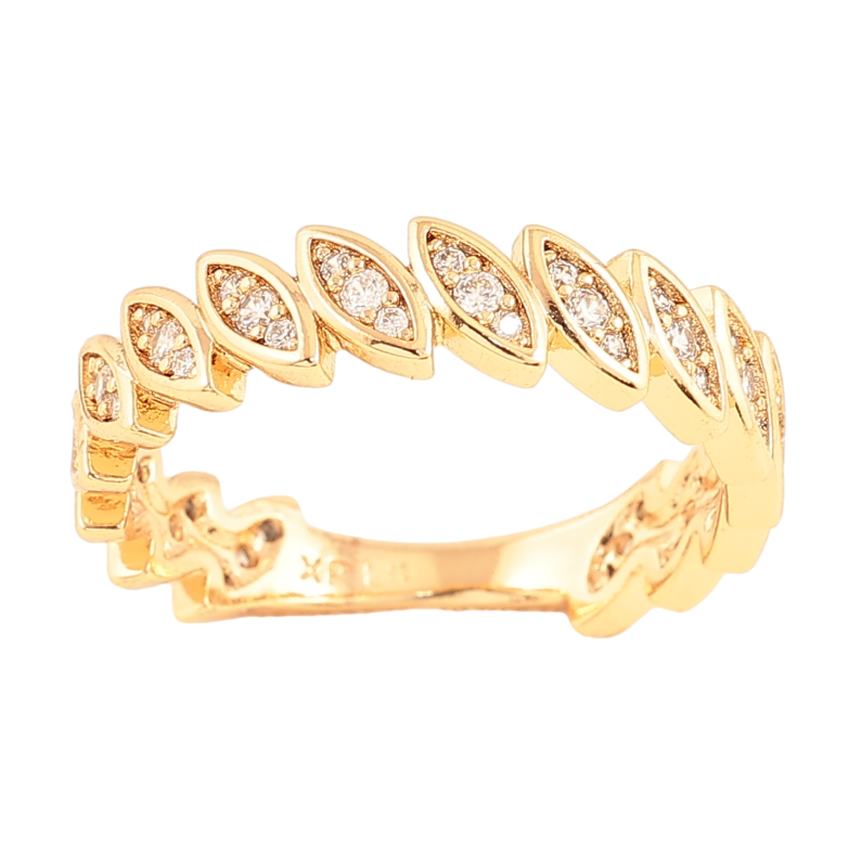 Каблучка Xuping колір позолота 18K візерунок з кристалами фото №1 Каблучка Xuping колір позолота 18K візерунок з кристалами фото №1