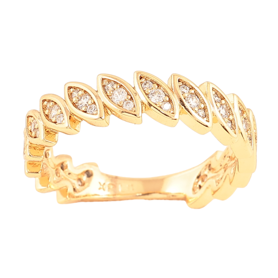 Каблучка Xuping колір позолота 18K візерунок з кристалами фото №1 Каблучка Xuping колір позолота 18K візерунок з кристалами фото №1