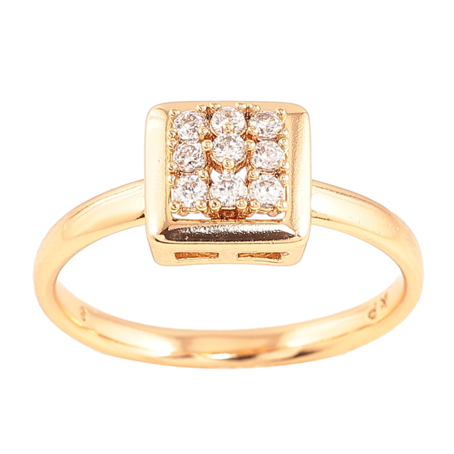 Каблучка Xuping колір позолота 18K візерунок з кристалами фото №1 Каблучка Xuping колір позолота 18K візерунок з кристалами фото №1