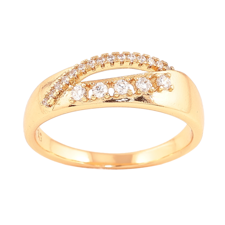 Кольцо Xuping цвет позолота 18K узор с кристаллами фото №1