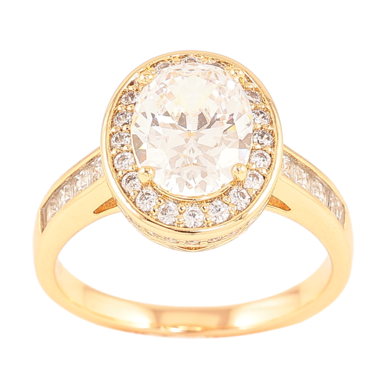 Каблучка Xuping колір позолота 18K візерунок з кристалами фото №1