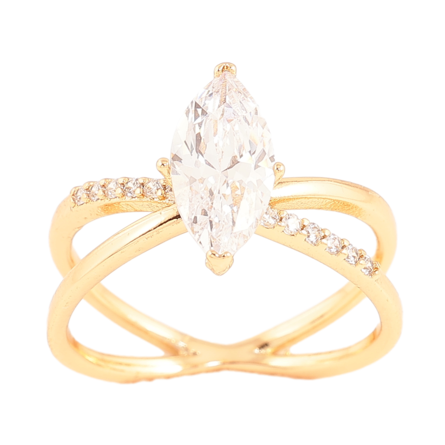 Кольцо Xuping цвет позолота 18K узор с кристаллами фото №1 Кольцо Xuping цвет позолота 18K узор с кристаллами фото №1