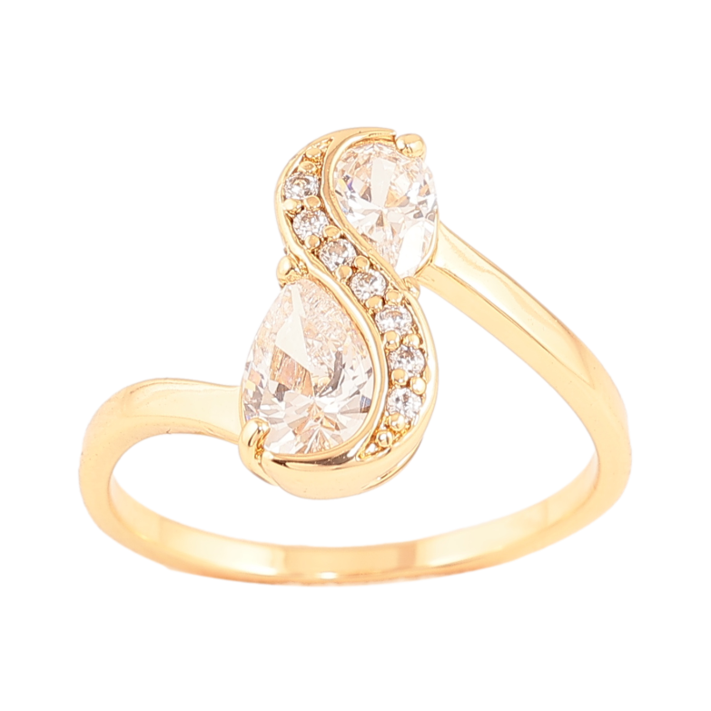 Кольцо Xuping цвет позолота 18K узор с кристаллами фото №1