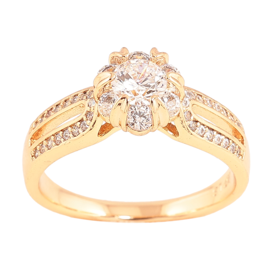 Каблучка Xuping колір позолота 18K візерунок з кристалами фото №1 Каблучка Xuping колір позолота 18K візерунок з кристалами фото №1