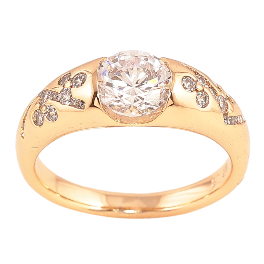 Каблучка Xuping колір Позолота 18K "Візерунок з кристалами" фото №1