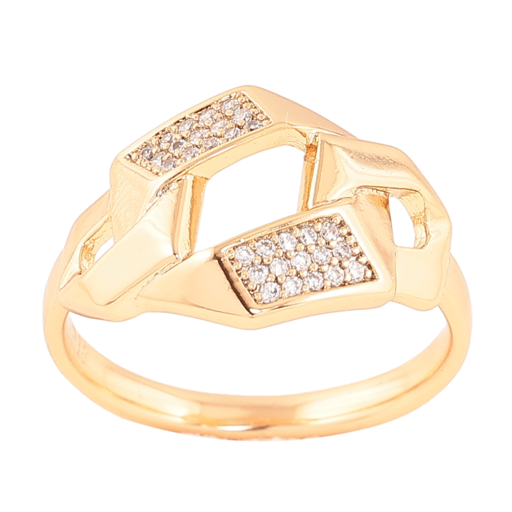 Каблучка Xuping колір позолота 18K візерунок з кристалами фото №5 Каблучка Xuping колір позолота 18K візерунок з кристалами фото №5