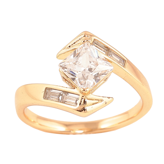 Кольцо Xuping цвет позолота 18K узор с кристаллами фото №1 Кольцо Xuping цвет позолота 18K узор с кристаллами фото №1