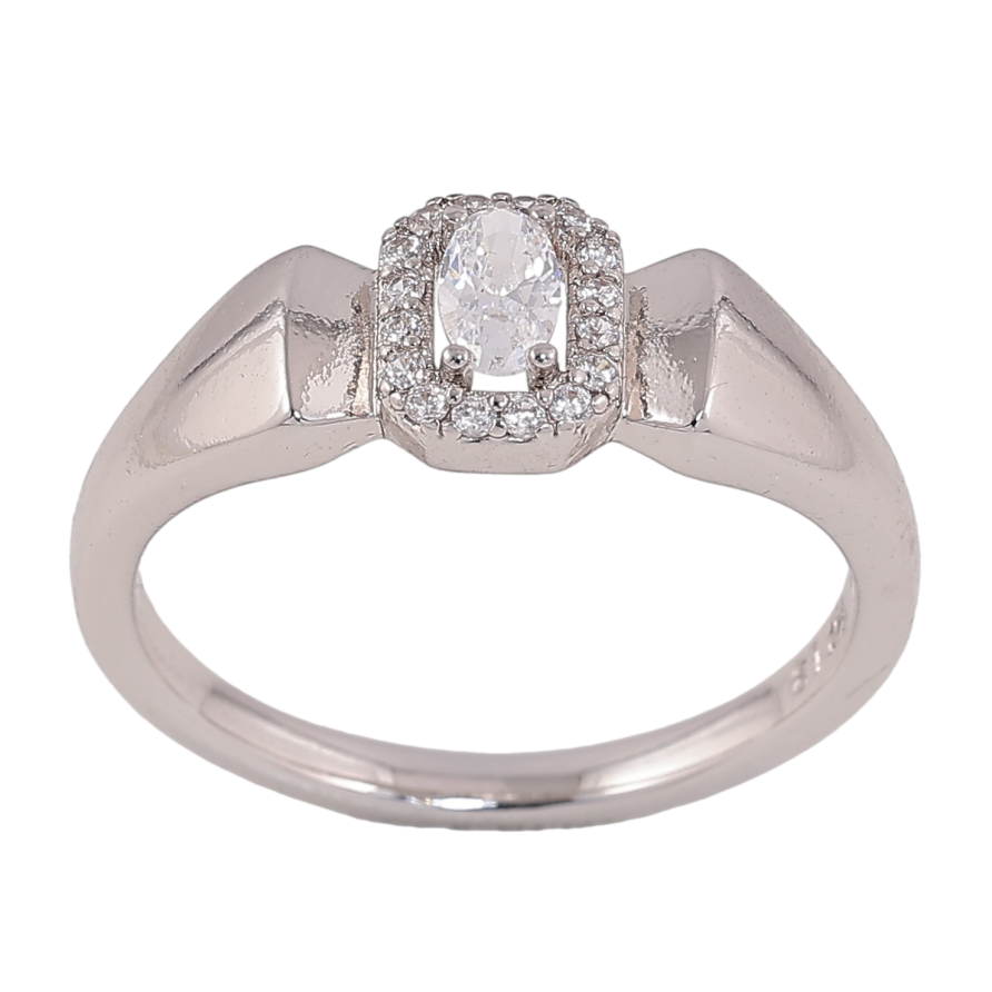 Каблучка Xuping колір родій візерунок з кристалами фото №1 Каблучка Xuping колір родій візерунок з кристалами фото №1