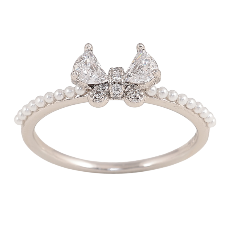 Каблучка Xuping колір Родій "Кристальний бант" фото №1